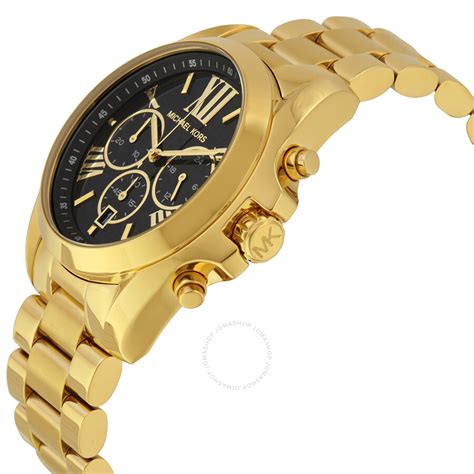 michael kors black dial gold watch|michael kors black watch women's.